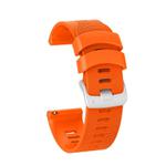 For Garmin Forerunner 245 Stripes Silver Buckle Silicone Watch Band(Orange)