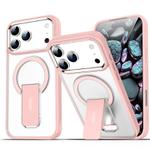 For iPhone 17 Pro Max Acrylic Hybrid TPU MagSafe Holder Phone Case(Pink)
