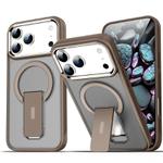 For iPhone 17 Pro Max Acrylic Hybrid TPU MagSafe Holder Phone Case(Gold)