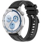 22mm Hybrid Nylon Braid Silicone Watch Band(Black)