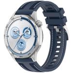 22mm Hybrid Nylon Braid Silicone Watch Band(Blue)