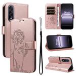 For OnePlus Ace 5 Ultra Dandelion Embossed Pattern Flip Leather Phone Case(Rose Gold)