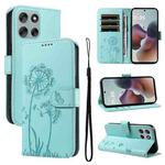 For Motorola Moto G56 5G Dandelion Embossed Pattern Flip Leather Phone Case(Green)