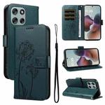 For Motorola Moto G56 5G Dandelion Embossed Pattern Flip Leather Phone Case(Blue)