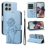 For Motorola Moto G56 5G Dandelion Embossed Pattern Flip Leather Phone Case(Sky Blue)