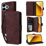For Redmi 13 4G / 5G Multifunctional Multi-Card Wallet Phone Leather Case(Coffee)
