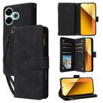 For Redmi 13 4G / 5G Multifunctional Multi-Card Wallet Phone Leather Case(Black)