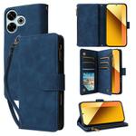 For Redmi 13 4G / 5G Multifunctional Multi-Card Wallet Phone Leather Case(Dark Blue)