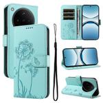 For OPPO Find X8 5G Global Dandelion Embossed Pattern Flip Leather Phone Case(Green)