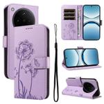For OPPO Find X8 5G Global Dandelion Embossed Pattern Flip Leather Phone Case(Purple)