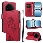 For OPPO Find X8 5G Global Dandelion Embossed Pattern Flip Leather Phone Case(Red)