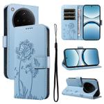 For OPPO Find X8 5G Global Dandelion Embossed Pattern Flip Leather Phone Case(Sky Blue)