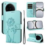 For OPPO Find X8 Pro 5G Global Dandelion Embossed Pattern Flip Leather Phone Case(Green)