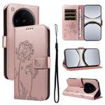 For OPPO Find X8 Pro 5G Global Dandelion Embossed Pattern Flip Leather Phone Case(Rose Gold)
