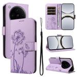 For OPPO Find X8 Pro 5G Global Dandelion Embossed Pattern Flip Leather Phone Case(Purple)