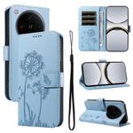 For OPPO Find X8 Pro 5G Global Dandelion Embossed Pattern Flip Leather Phone Case(Sky Blue)