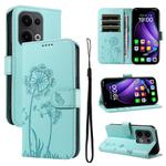 For OPPO Reno13 Global Dandelion Embossed Pattern Flip Leather Phone Case(Green)