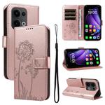 For OPPO Reno13 Global Dandelion Embossed Pattern Flip Leather Phone Case(Rose Gold)