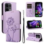 For OPPO Reno13 Global Dandelion Embossed Pattern Flip Leather Phone Case(Purple)