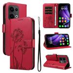 For OPPO Reno13 Global Dandelion Embossed Pattern Flip Leather Phone Case(Red)