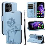 For OPPO Reno13 Global Dandelion Embossed Pattern Flip Leather Phone Case(Sky Blue)
