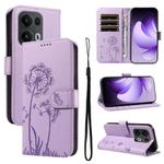 For OPPO Reno13 Pro Global Dandelion Embossed Pattern Flip Leather Phone Case(Purple)