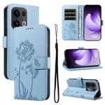For OPPO Reno13 Pro Global Dandelion Embossed Pattern Flip Leather Phone Case(Sky Blue)