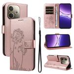 For OPPO A5 Pro 5G Global Dandelion Embossed Pattern Flip Leather Phone Case(Rose Gold)