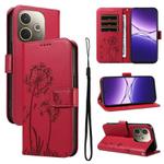 For OPPO A5 Pro 5G Global Dandelion Embossed Pattern Flip Leather Phone Case(Red)