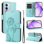 For OPPO K12X 5G Global Dandelion Embossed Pattern Flip Leather Phone Case(Green)