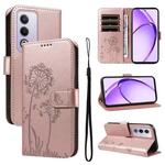 For OPPO K12X 5G Global Dandelion Embossed Pattern Flip Leather Phone Case(Rose Gold)