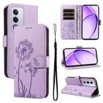 For OPPO K12X 5G Global Dandelion Embossed Pattern Flip Leather Phone Case(Purple)