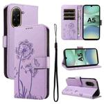 For Redmi A5 4G 173.3mm Dandelion Embossed Pattern Flip Leather Phone Case(Purple)