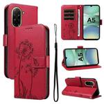 For Redmi A5 4G 173.3mm Dandelion Embossed Pattern Flip Leather Phone Case(Red)
