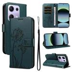 For Redmi Note 13 Pro 4G / 14S 4G Dandelion Embossed Pattern Flip Leather Phone Case(Blue)