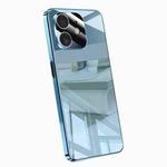 For iPhone 12 Electroplating Ice Crystal Airbag Full Coverage Shockproof Phone Case(Blue)