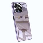 For iPhone 12 Electroplating Ice Crystal Airbag Full Coverage Shockproof Phone Case(Purple)
