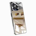For iPhone 12 Pro Max Electroplating Ice Crystal Airbag Full Coverage Shockproof Phone Case(Gray)