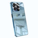 For iPhone 13 Pro Electroplating Ice Crystal Airbag Full Coverage Shockproof Phone Case(Blue)
