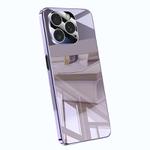For iPhone 13 Pro Electroplating Ice Crystal Airbag Full Coverage Shockproof Phone Case(Purple)