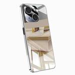 For iPhone 14 Plus Electroplating Ice Crystal Airbag Full Coverage Shockproof Phone Case(Silver)