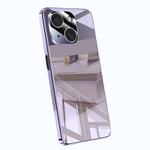 For iPhone 14 Plus Electroplating Ice Crystal Airbag Full Coverage Shockproof Phone Case(Purple)