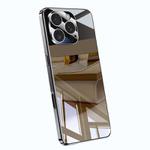 For iPhone 15 Pro Electroplating Ice Crystal Airbag Full Coverage Shockproof Phone Case(Black)