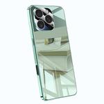 For iPhone 15 Pro Electroplating Ice Crystal Airbag Full Coverage Shockproof Phone Case(Green)