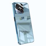 For iPhone 15 Electroplating Ice Crystal Airbag Full Coverage Shockproof Phone Case(Blue)