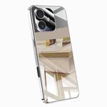For iPhone 16 Electroplating Ice Crystal Airbag Full Coverage Shockproof Phone Case(Silver)