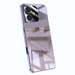 For iPhone 16 Plus Electroplating Ice Crystal Airbag Full Coverage Shockproof Phone Case(Purple)