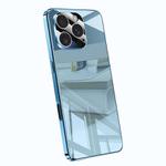 For iPhone 16 Pro Electroplating Ice Crystal Airbag Full Coverage Shockproof Phone Case(Blue)