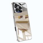 For iPhone 16 Pro Max Electroplating Ice Crystal Airbag Full Coverage Shockproof Phone Case(Silver)