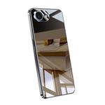 For iPhone 16e Electroplating Ice Crystal Airbag Full Coverage Shockproof Phone Case(Black)